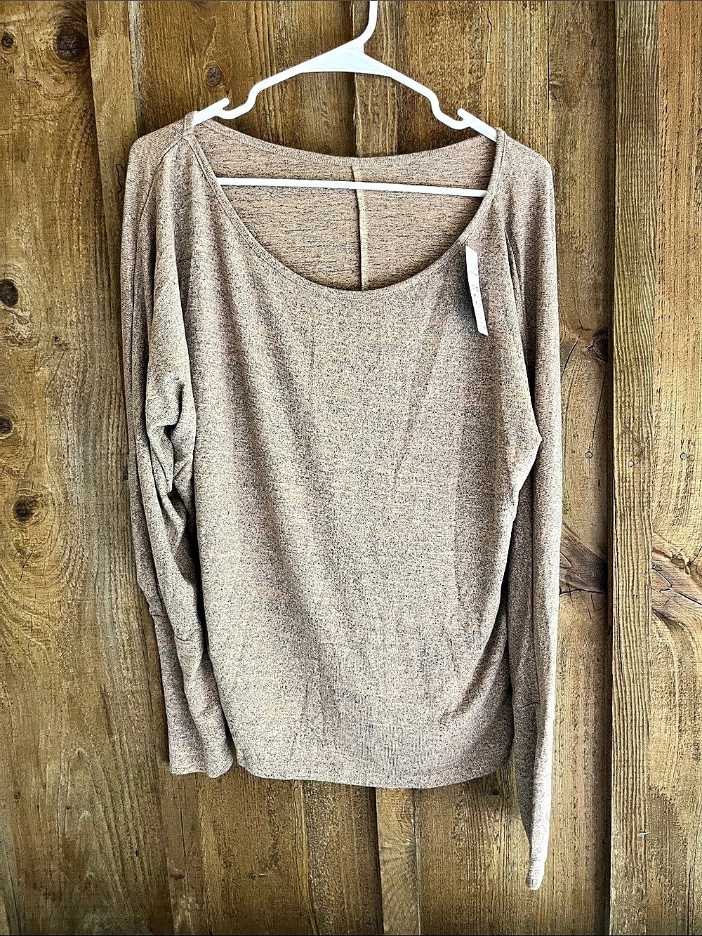 Cupshe Langärmeliges Schulterfreies Oberteil Long Sleeve Top in Brown Size Large